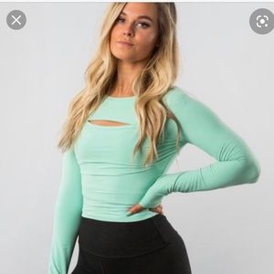 Long sleeve ultra soft key hole top